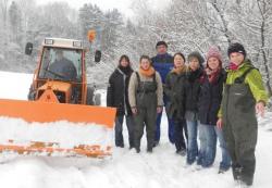 Das Probeteam trotzt dem Winter